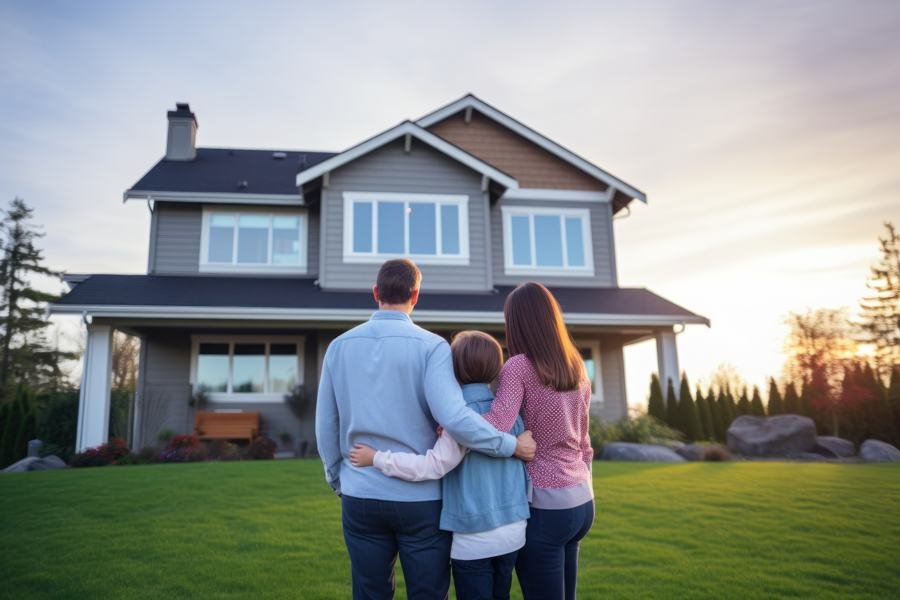 New homeowners with keys